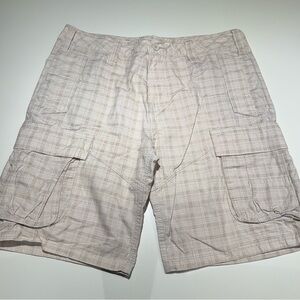 🛍️4 for 20$ / Denver Hayes Light Plaid Cargo Shorts / Beige / 38